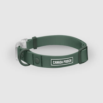 Waterproof Collar in Forest Green, Canada Pooch, Dog Collar|| color::forest-green|| size::na