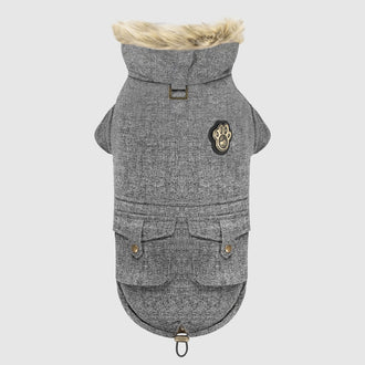Alaskan Army Dog Parka in Salt & Pepper, Canada Pooch Dog Parka || color::grey-mix || size::na
