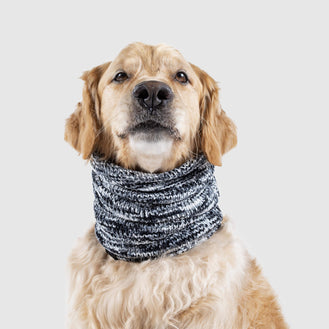 Chenille Dog Snood in a Black Mix, Canada Pooch Dog Scarf