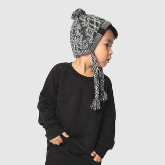 Polar Pom Pom Kids Hat in Grey, Canada Pooch Kids Hat