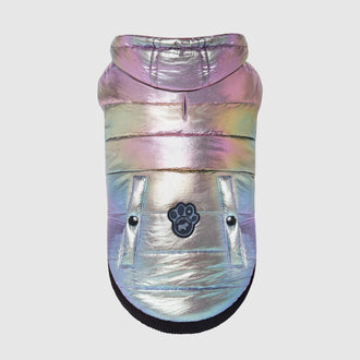 Shiny Puffer Dog Vest in Iridescent, Canada Pooch Dog Puffer Vest || color::iridescent|| size::na