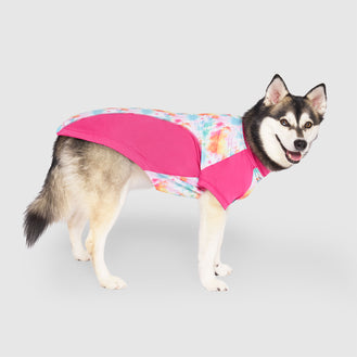 Sun Shield Tee in Tie Dye, Canada Pooch Dog T Shirt