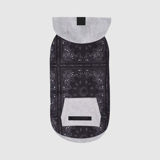 Whatever The Weather Hoodie in black bandana, Canada Pooch, Dog Hoodie|| color::black-bandana|| size::na