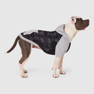 Whatever The Weather Hoodie in Black Bandana , Canada Pooch Dog Hoodie