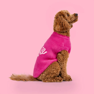 Barbie Pawparazzi Sweater, Canada Pooch Dog Sweater|| color::pink|| size::18|| name:: Cashew the Cavapoo|| weight::25