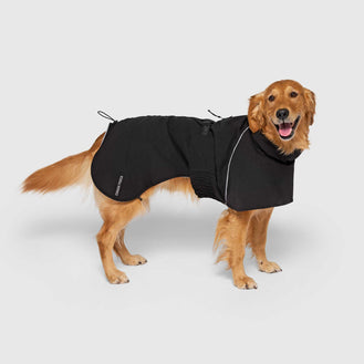 Complete Coverage Winter Coat in Black, Canada Pooch Dog Coat|| color::black|| size::24|| name:: Nala the Golden Retriever|| weight::60