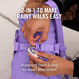 Harness Raincoat in black, Canada Pooch, Dog Raincoat