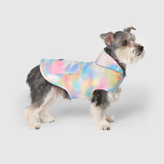 Pick Me Poncho, Canada Pooch Dog Raincoat|| color::cloud-dream|| size::12|| name:: Logan the Mini Schnauzer|| weight::13