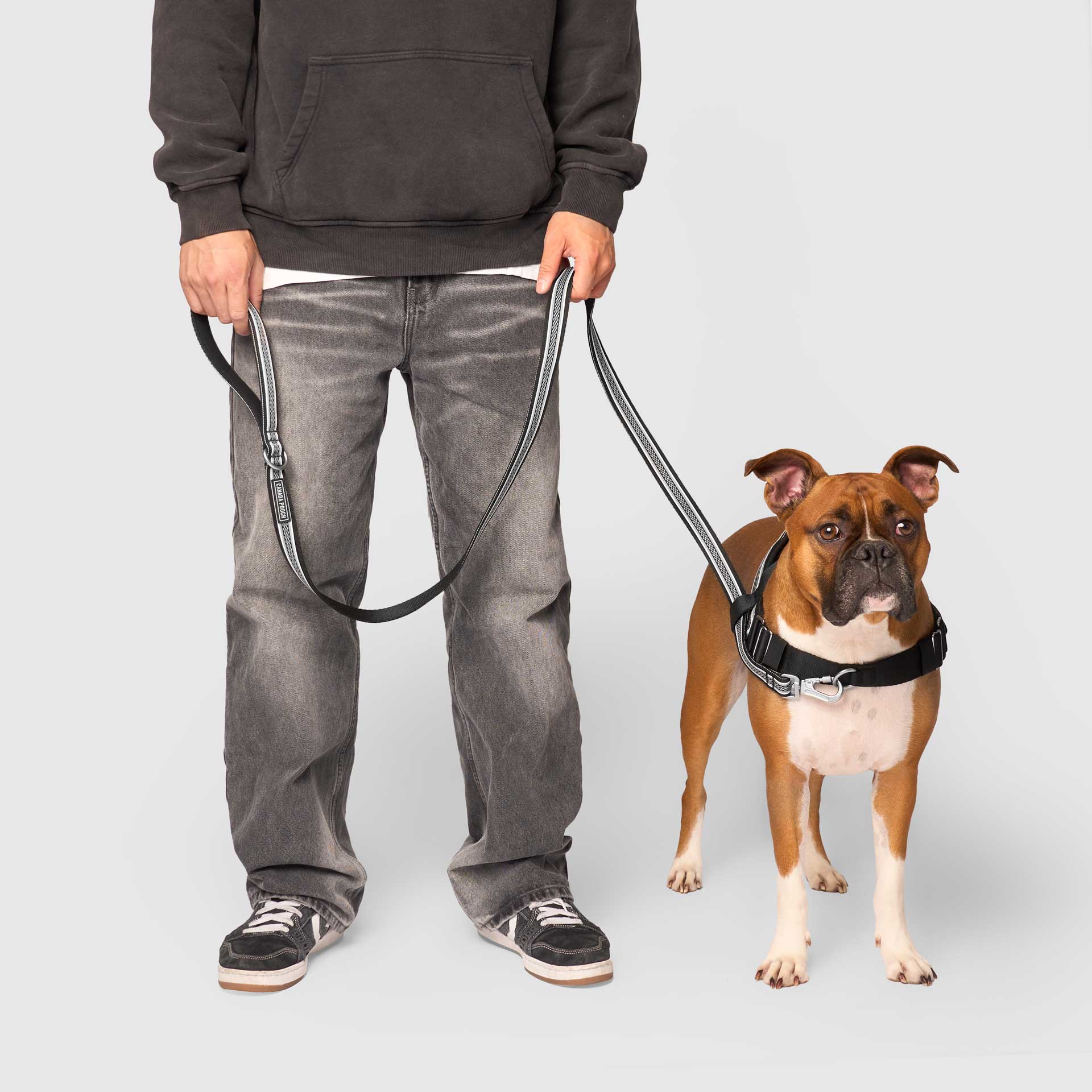 NEIGHBORHOOD DOG LEASH NARROW GRAY ナロー RedirectLeash_BlackGrey_Front.