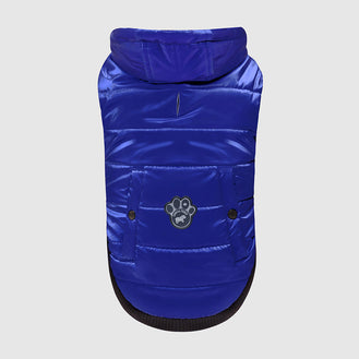Shiny Puffer Vest in Blue, Canada Pooch Dog Parka|| color::blue|| size::na