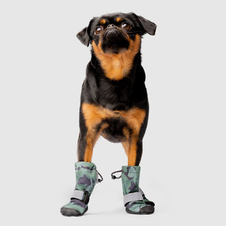 Soft Shield Boots in Green Camo Reflective, Canada Pooch Dog Boots