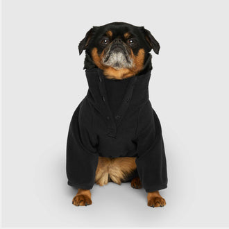 Stretch Body Warmer in Black, Canada Pooch Dog Sweater|| color::black|| size::12|| name:: Nori the Brussels Griffon|| weight::12