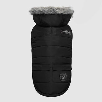 The True North Dog Parka in Reflective, Canada Pooch || color::black|| size::na