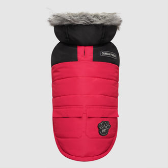 The True North Dog Parka in Red, Canada Pooch || color::red || size::16