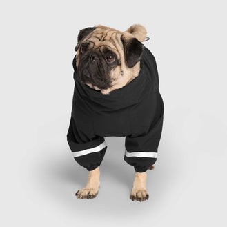 Waterproof Raincoat in Black, Canada Pooch Dog Raincoat