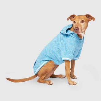 Beach Bum Towel Hoodie in Blue, Canada Pooch Dog Hoodie