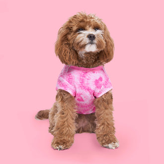 Barbie Follow Me Tee in Tie Dye, Canada Pooch Dog T Shirt|| color::tie-dye|| size::14|| name:: Rosie the Cavapoo|| weight::15