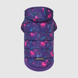Prism Puffer in galaxy, Canada Pooch, Dog Coat|| color::galaxy||size::na