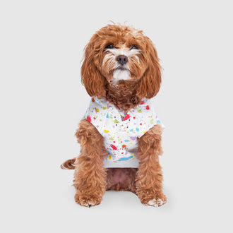 Remix Hoodie in Multi Splatter, Canada Pooch Dog Collar|| color::multi-splatter|| size::14|| name:: Rosie the Cavapoo|| weight::15