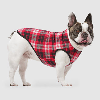 Reversible Dog Vest in Black Plaid, Canada Pooch Reversible Dog Vest 