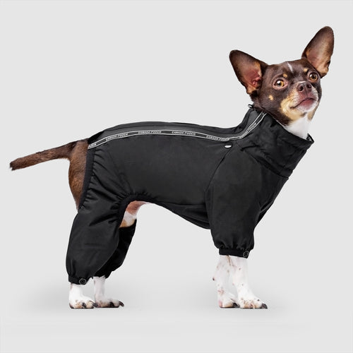 Snowsuit in Black, Canada Pooch Dog Snowsuit|| color::black|| size::12|| name::Ace The Chihauhua|| weight::12