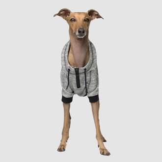 Spacedye Hero Dog Hoodie in Grey Mix, Canada Pooch Dog Sweater || color::grey-mix || size::14