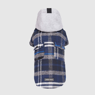 The Shacket in Blue Plaid, Canada Pooch, Dog Jacket|| color::blue-plaid|| size::na