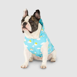 Wet Reveal Torrential Tracker , Canada Pooch Dog Raincoat|| color::wet-reveal-clouds|| size::18|| name:: Bob the French Bulldog|| weight::55