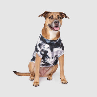 Wild Side Sweater in black and white tie dye, Canada Pooch, Dog Sweater 