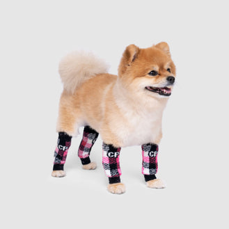 Work It Warmers in Pink Plaid, Canada Pooch Dog Socks